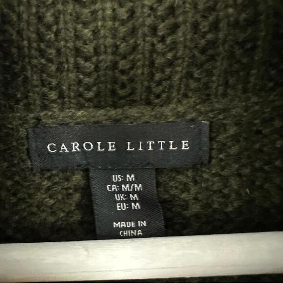 2/$25 Carole Little Women’s Wool Blend Cable Knit Green Sweater Size M - Picture 4 of 6